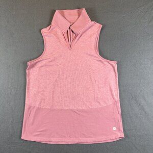 Puma Pink Sleeveless Athletic Polo Tank Top Golf Activewear Large
